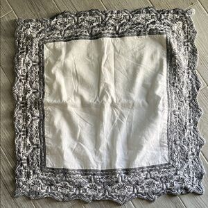 Frontgate Morena European Square pillow sham linen cotton embroidered white27x27